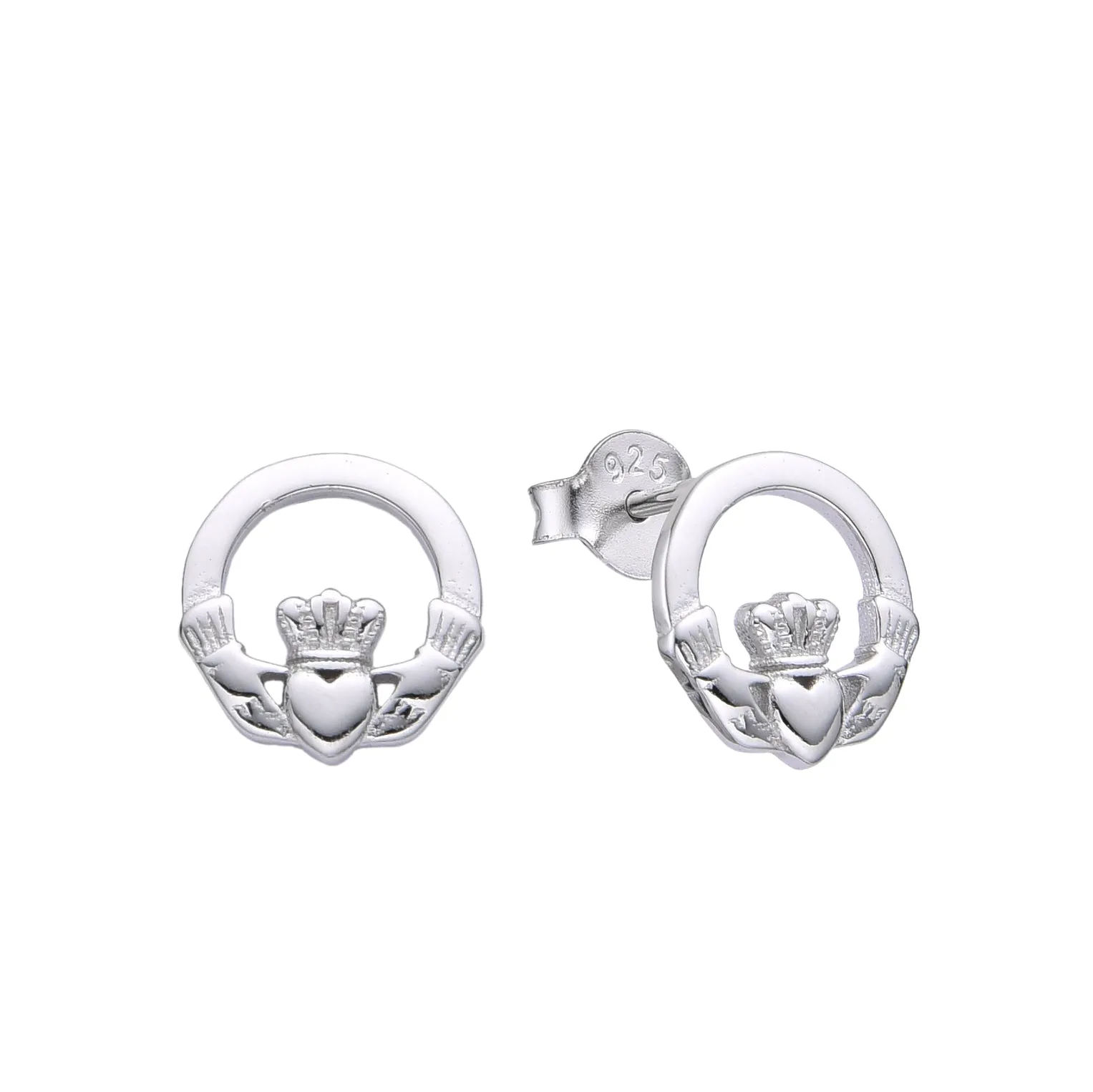 Kilkenny Silver - Classic Claddagh Stud Earrings