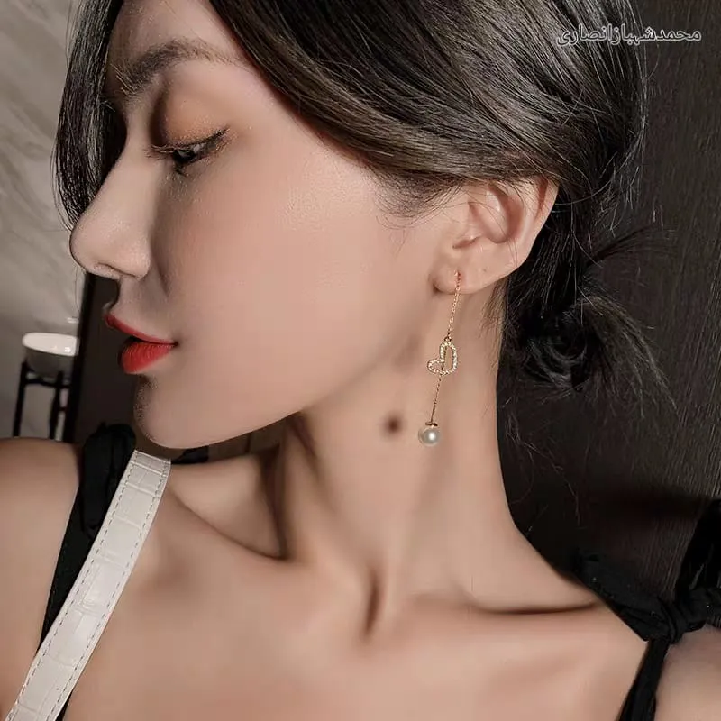 Korean Fashion Pearl Tassel Drop Earrings For Women Jewelry Trending New Luxury Women's