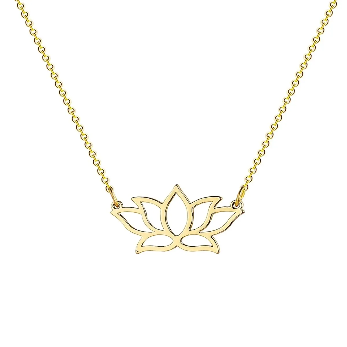 Kyerlyn Simple Gold Lotus Necklaces