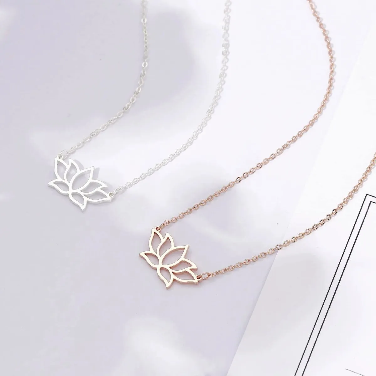 Kyerlyn Simple Gold Lotus Necklaces