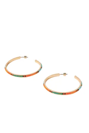 La Sponda Gold-tone And Enamel Hoop Earrings