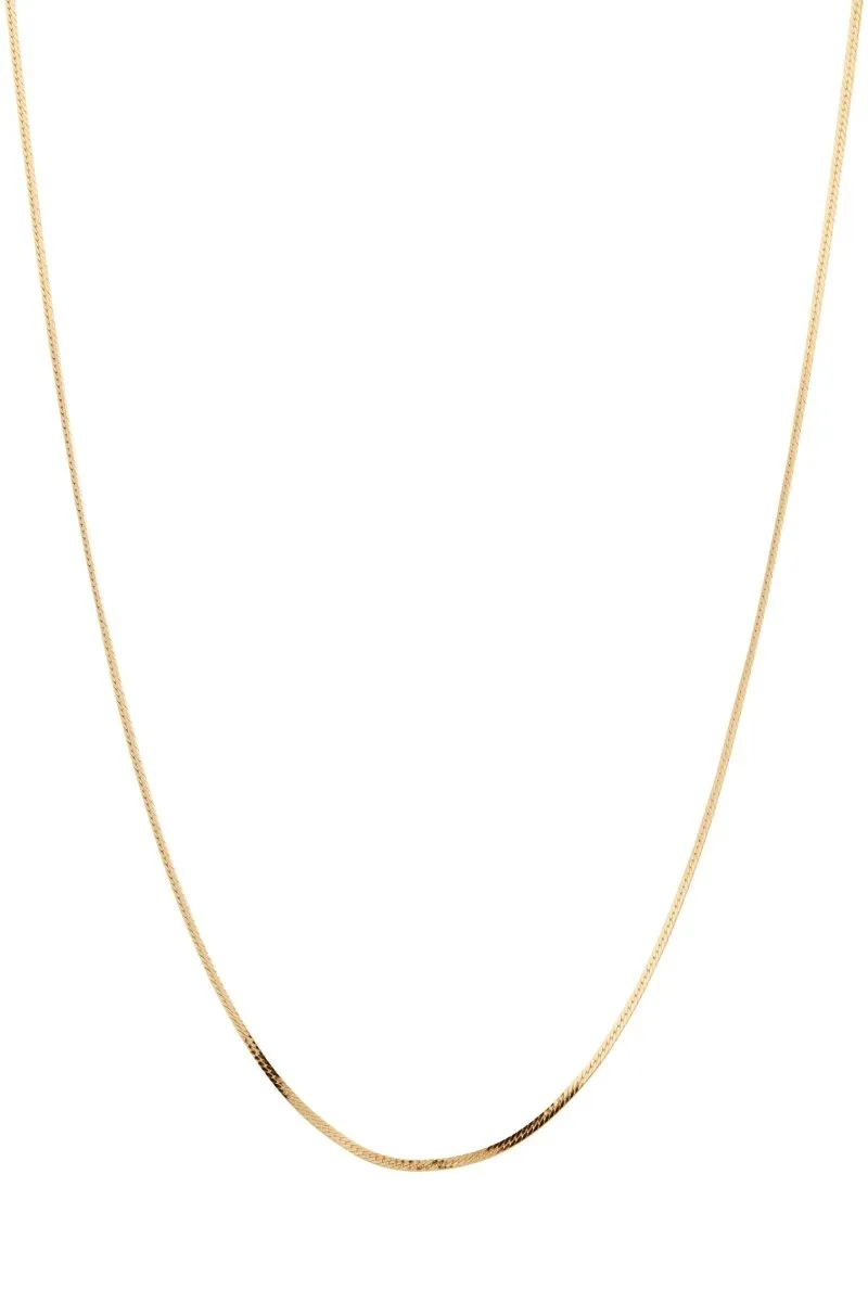 Lisbeth Fine Herringbone Necklace (Gold)