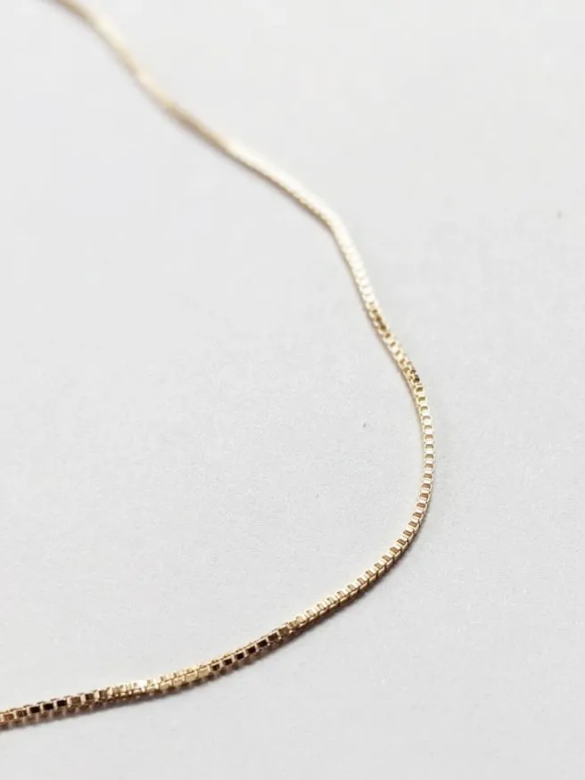 Little Gold Super Fine Box Chain Necklace