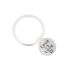 Love Is Love Circle Charm Split Ring Key Chains