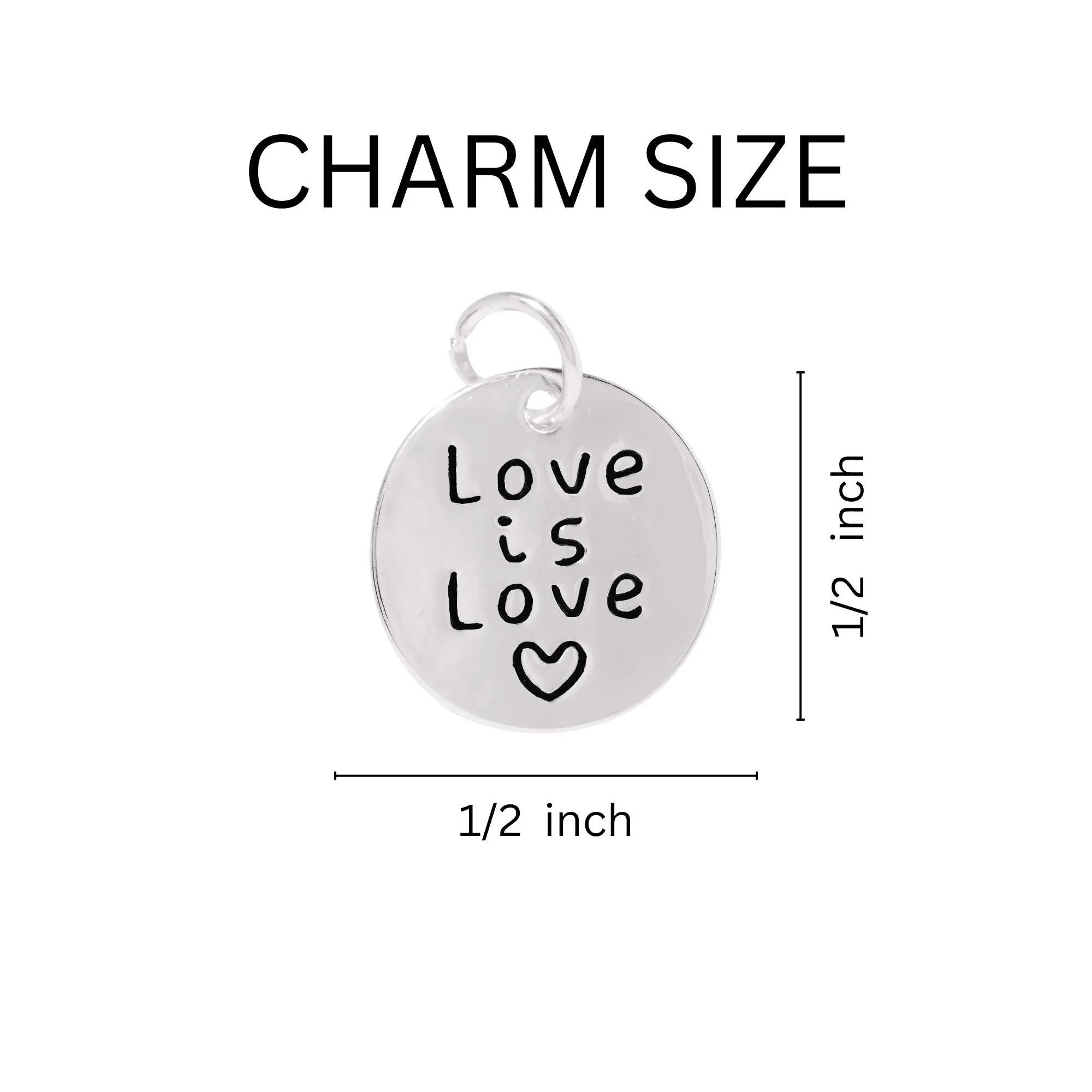 Love Is Love Circle Charm Split Ring Key Chains