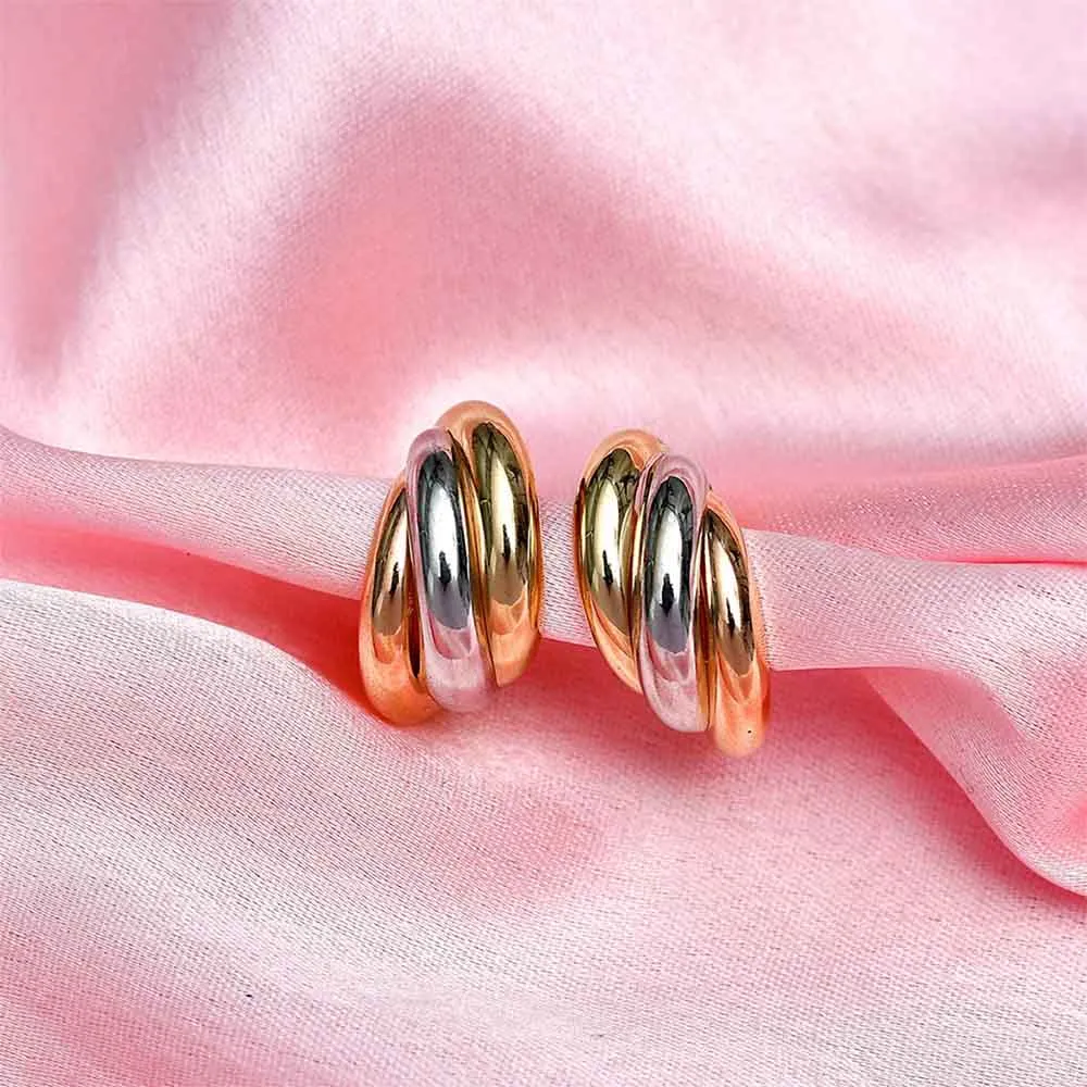 Lucky Rings Chunky Entwine 9K Gold Hoop Earrings