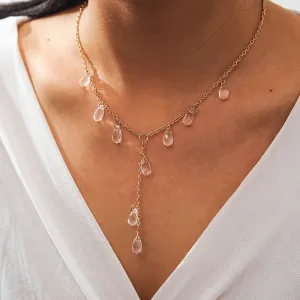 Luxurious Water Drop Crystal Stone Pendant Necklace