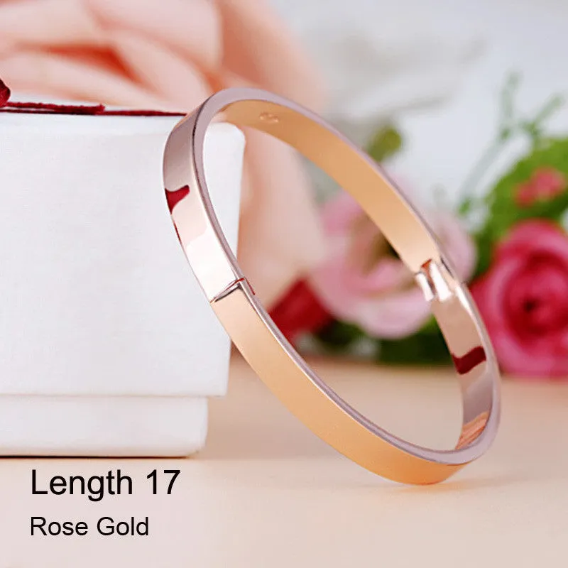 Luxury Stainless Steel Cuff Bracelets&Bangles Top Gold Plated Brand CZ Crystal Buckle Love Charm Bracelet For Women Jewelry