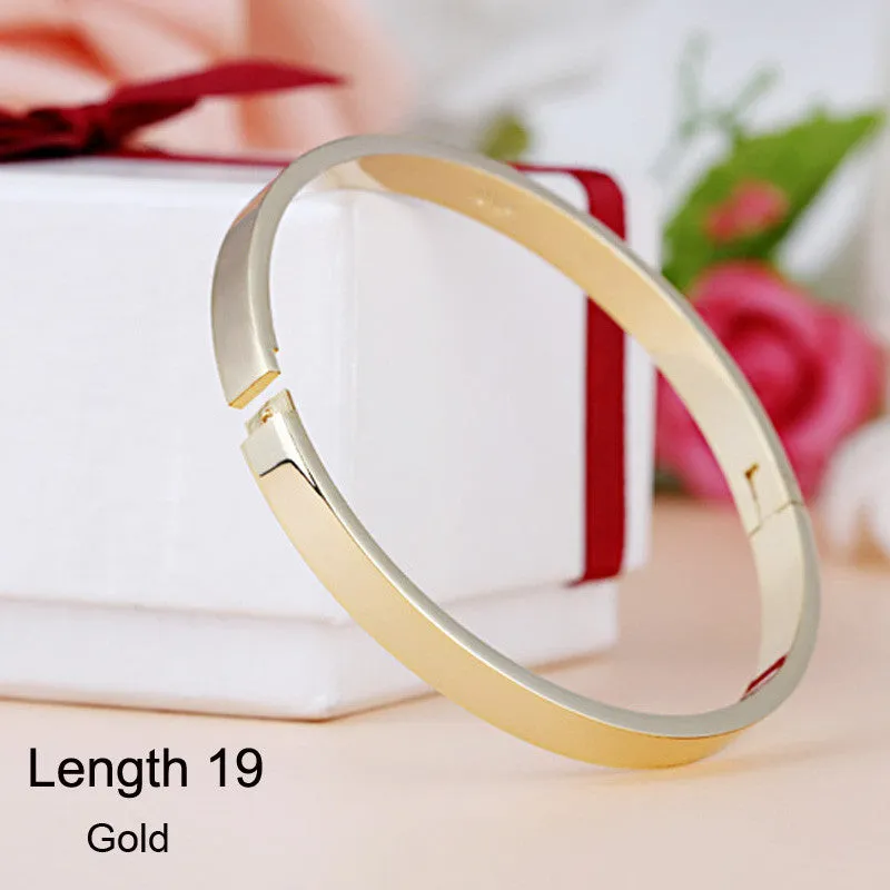 Luxury Stainless Steel Cuff Bracelets&Bangles Top Gold Plated Brand CZ Crystal Buckle Love Charm Bracelet For Women Jewelry