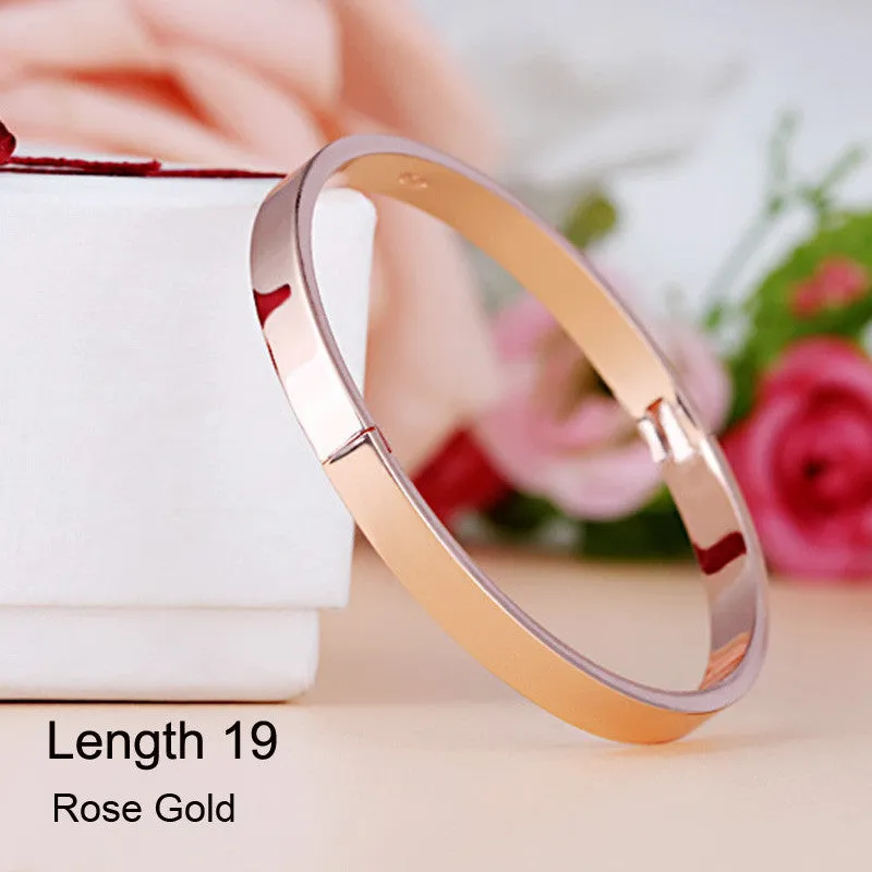 Luxury Stainless Steel Cuff Bracelets&Bangles Top Gold Plated Brand CZ Crystal Buckle Love Charm Bracelet For Women Jewelry