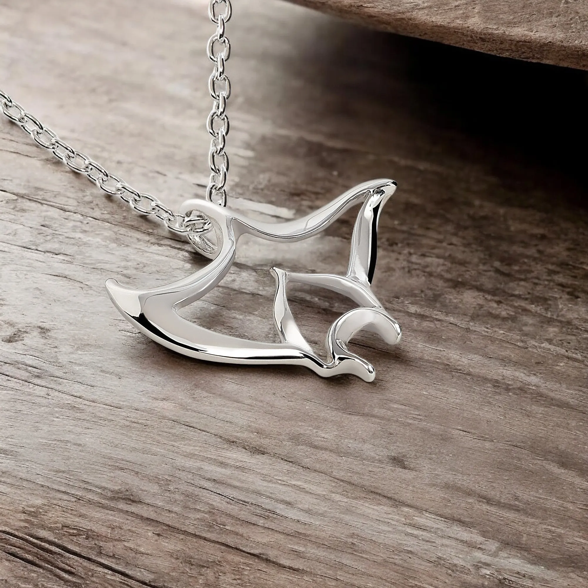 Manta Ray Necklaces for Women Sterling Silver- Stingray Necklaces for Girls, Sterling Silver Stingray Necklace, Manta Ray Charms