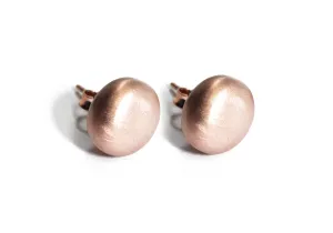 Matte Rosy Round Puffy Stud Earrings