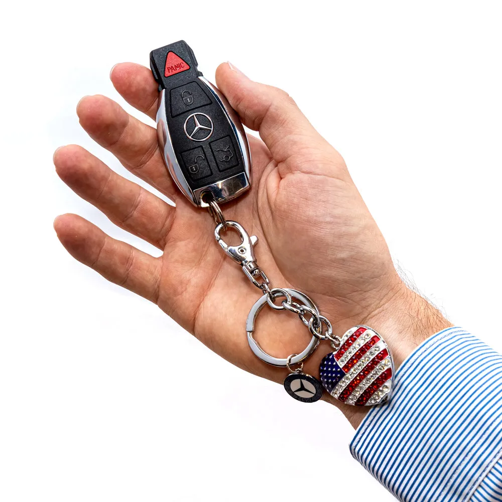 Mercedes-Benz Patriotic Heart Keychain