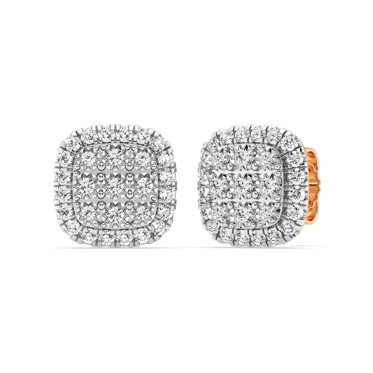 Miracle Halo Earrings with 1/2ct of Diamonds in 9ct Rose Gold