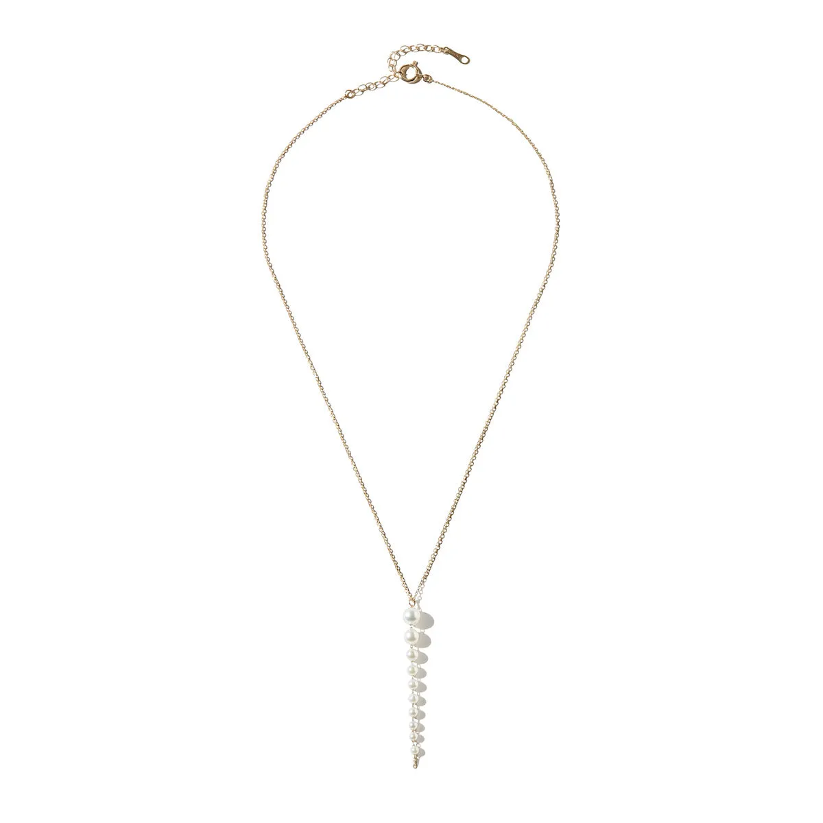 Mizuki Sea of Beauty Collection Cascading Akoya Pearl Drop Necklace | 14K Yellow Gold