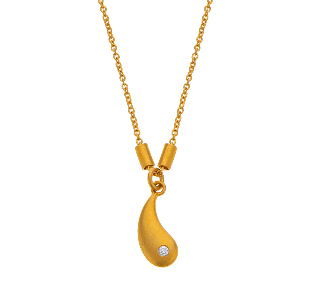 Nava Zahavi Yellow Gold Wave Diamond Necklace