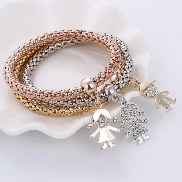 New! 3 Bracelets with Bangles - Free Shipping Anywhere In North America. Please allow 2-4 weeks for delivery