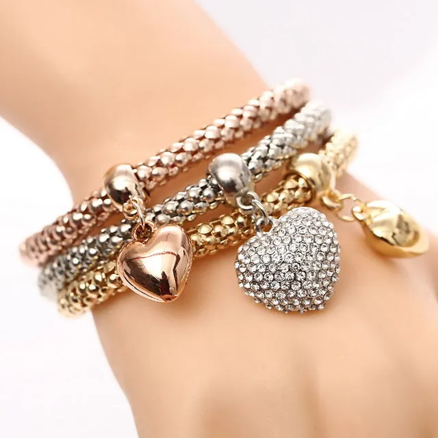 New! 3 Bracelets with Bangles - Free Shipping Anywhere In North America. Please allow 2-4 weeks for delivery