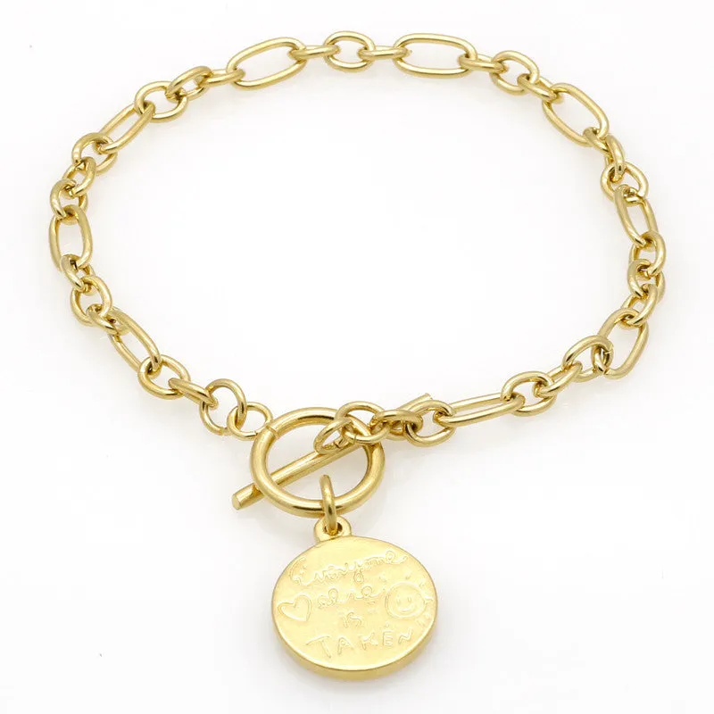 New Fashion Popular 18K Gold "Be Yourself" Letter Pendant Chain Bracelets & Bangles Jewelry For Women