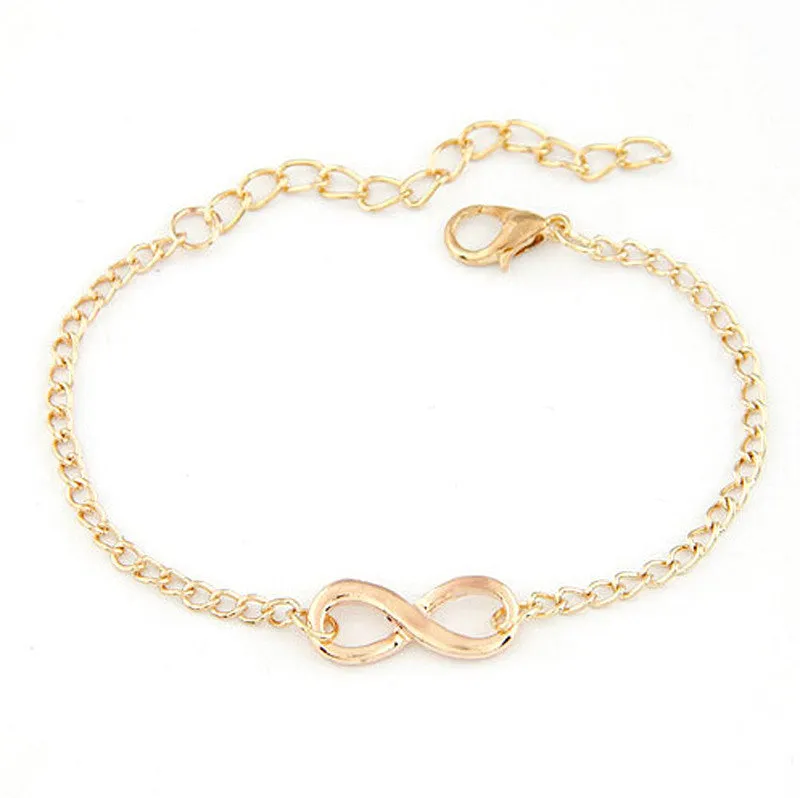 New Women Men Handmade Gift Charm 8 Shape Jewelry Infinity Bracelet