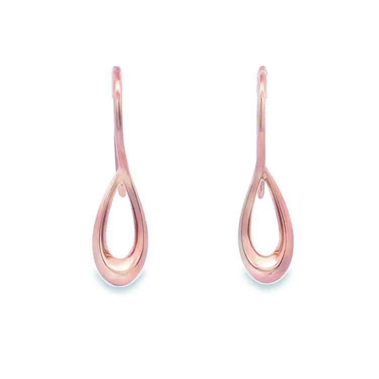 Open Pear Shape Drop Earrings, 14Kt