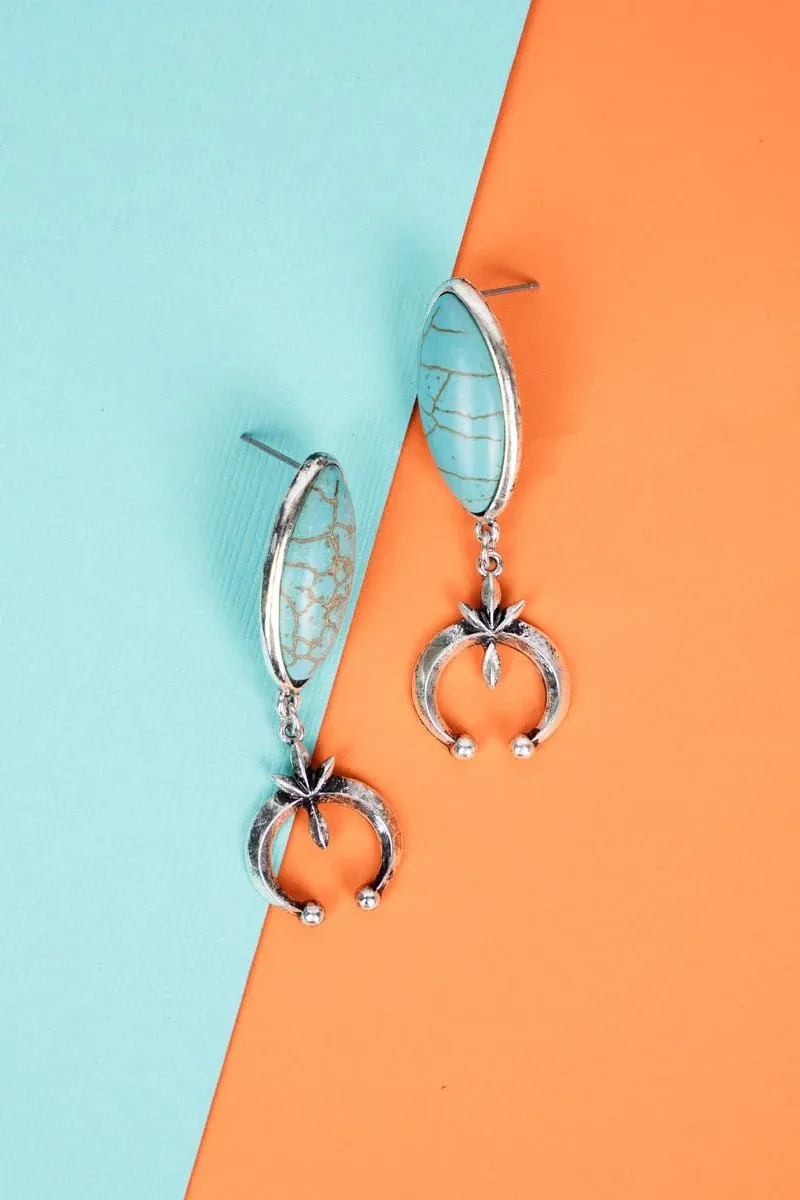 Oval Turquoise Naja Earrings