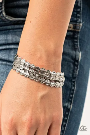 Paparazzi Bracelet ~ Hammered Heirloom - Silver