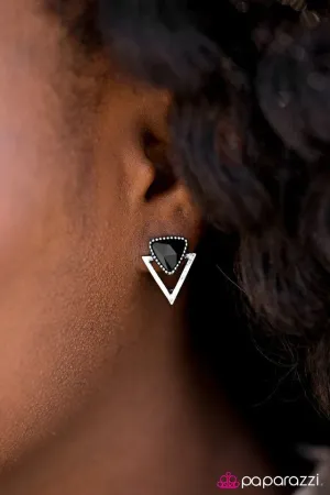 Paparazzi Earring ~ Mountain Shine - Black