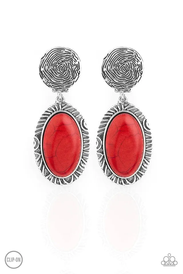 Paparazzi Earring ~ Southern Impressions - Red