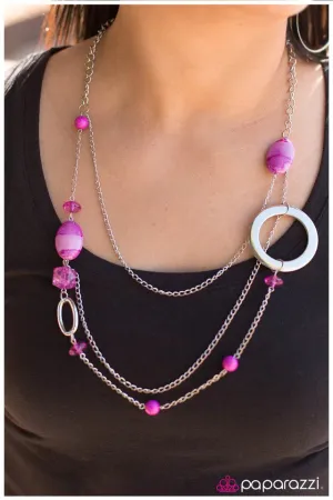 Paparazzi Necklace ~ A Stones Throw - Pink