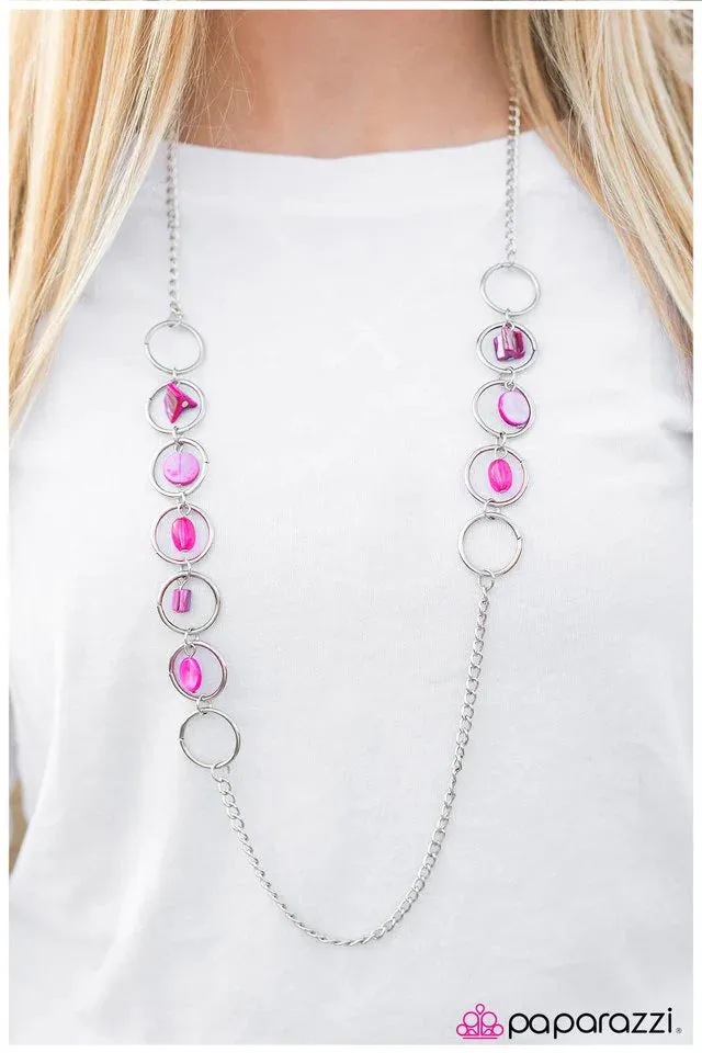 Paparazzi Necklace ~ Do Not Shell Yourself Short - Pink