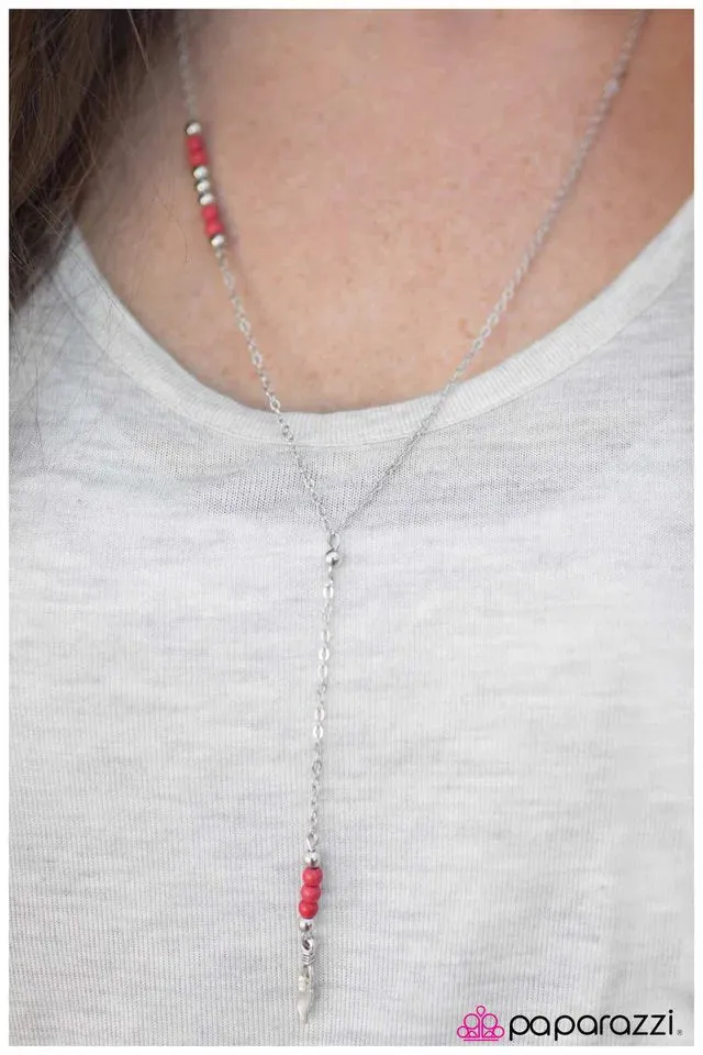 Paparazzi Necklace ~ Last Of The Mohicans - Red