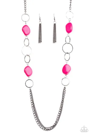 Paparazzi Necklace ~ Rock The House - Pink