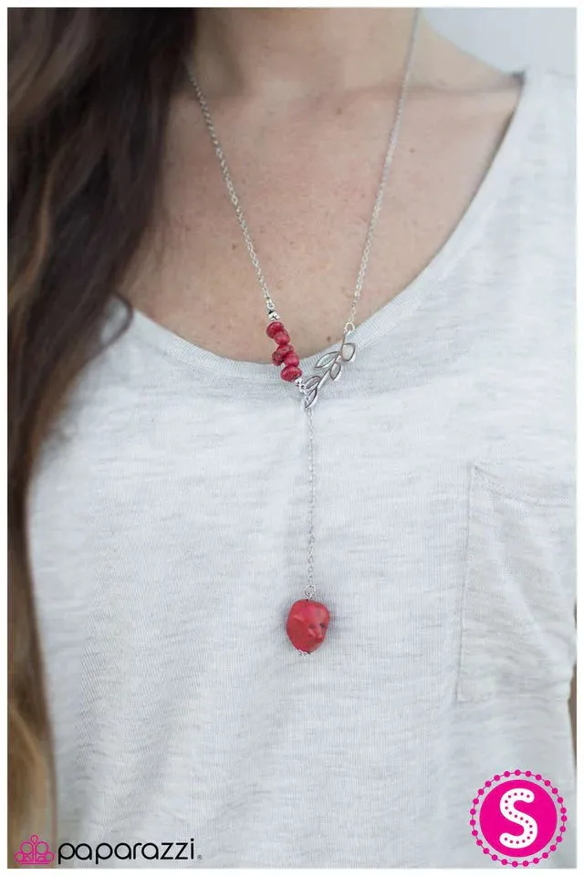 Paparazzi Necklace ~ Standing My Ground - Red