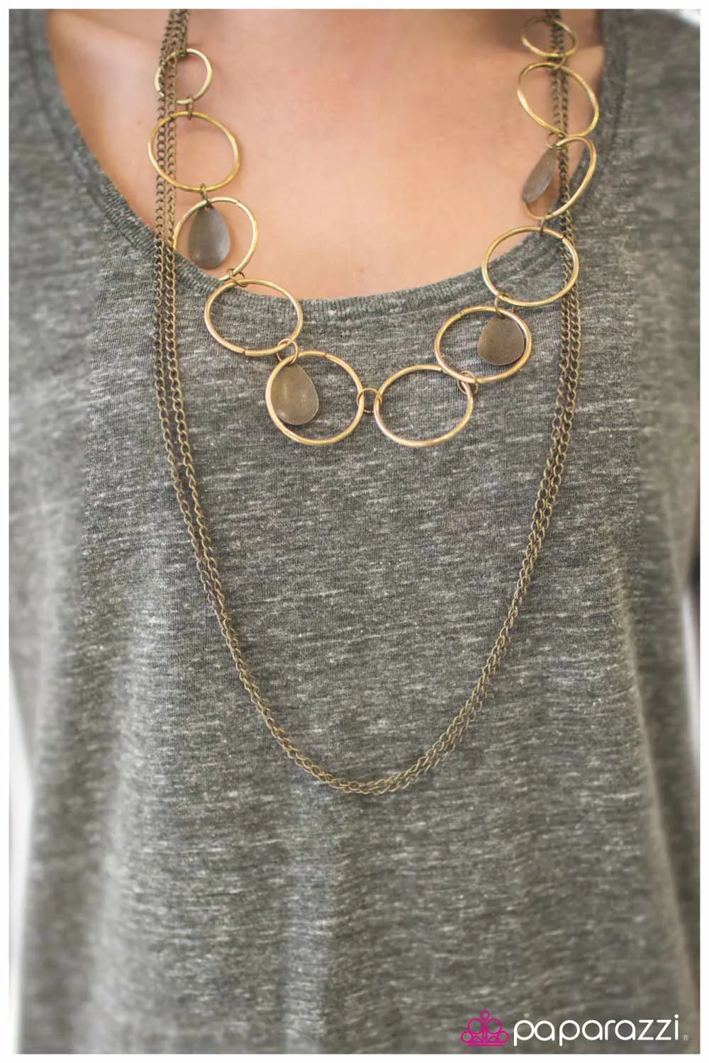 Paparazzi Necklace ~ With An Open Mind - Brass