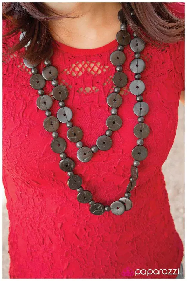 Paparazzi Necklace ~ Woodnt You Like to Know - Black