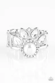 Paparazzi Ring - Crown Coronation Ring - White