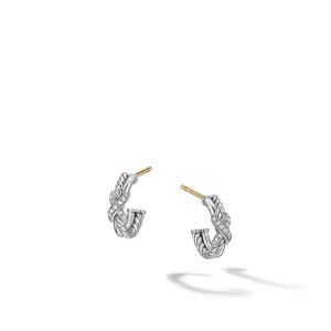 Petite X Mini Hoop Earrings with Pave Diamonds