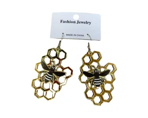 Plastic Honeycomb Earrings