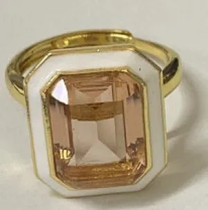 Rectangular Shaped Emerald Cut Brown Rings JLTR0371