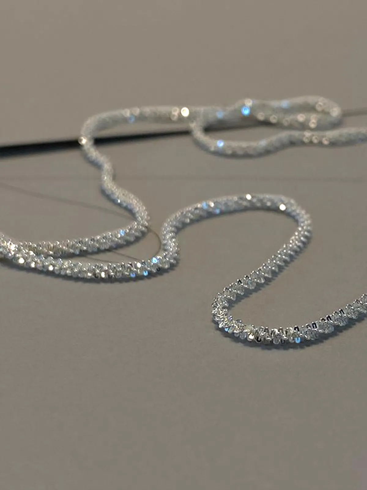 Rhinestone Decor Graceful Silver Plated Necklace