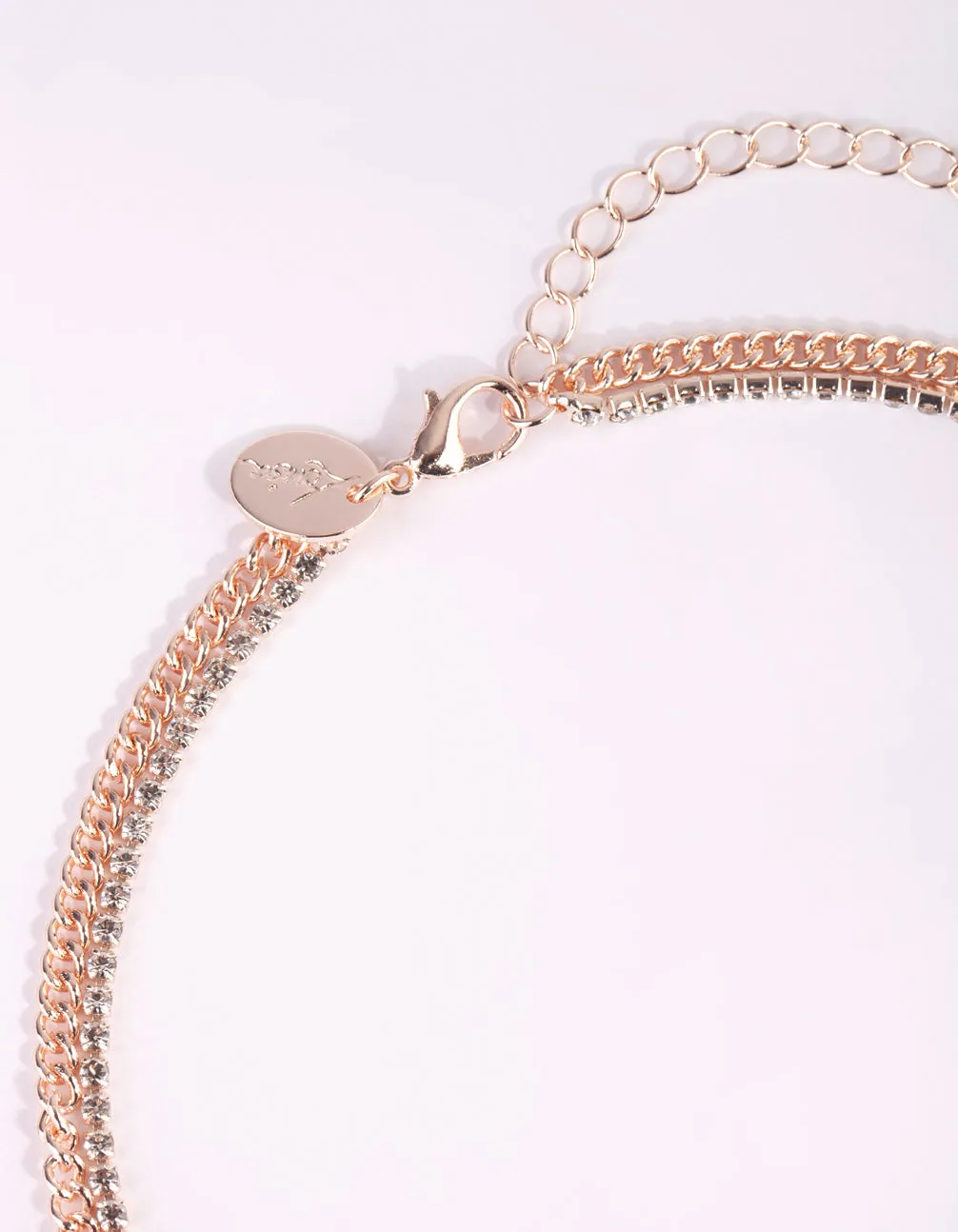 Rose Gold Butterfly Cup Chain Layered Necklace