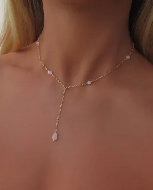 Rose Quartz Drop Necklace