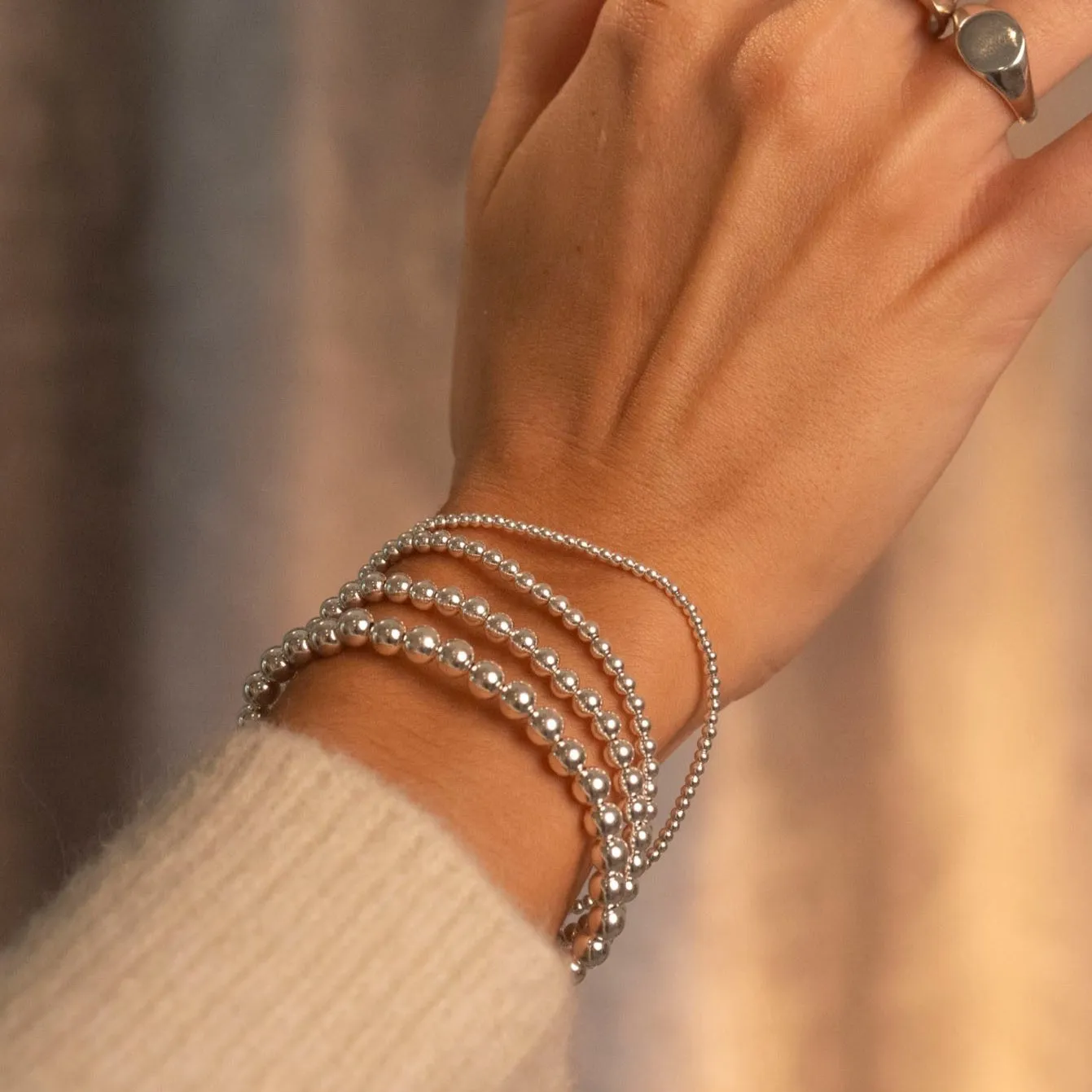 Silver Beaded Bracelet