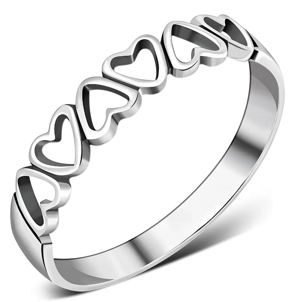 Silver Plain Heart Ring