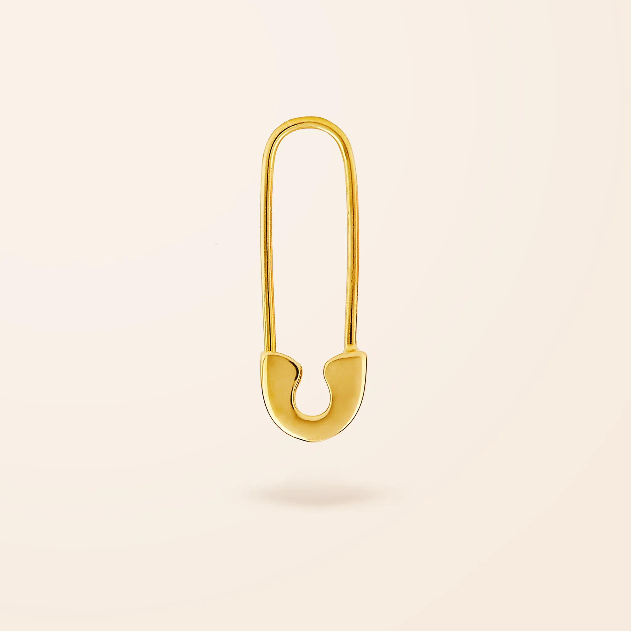 Single 10K Gold Safety Pin Earring