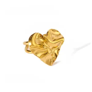 Smush Heart Gold Ring JLTR0445