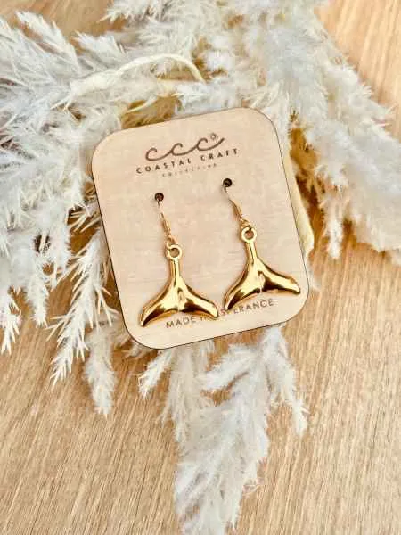 Solid Whale Tail Drop Earring