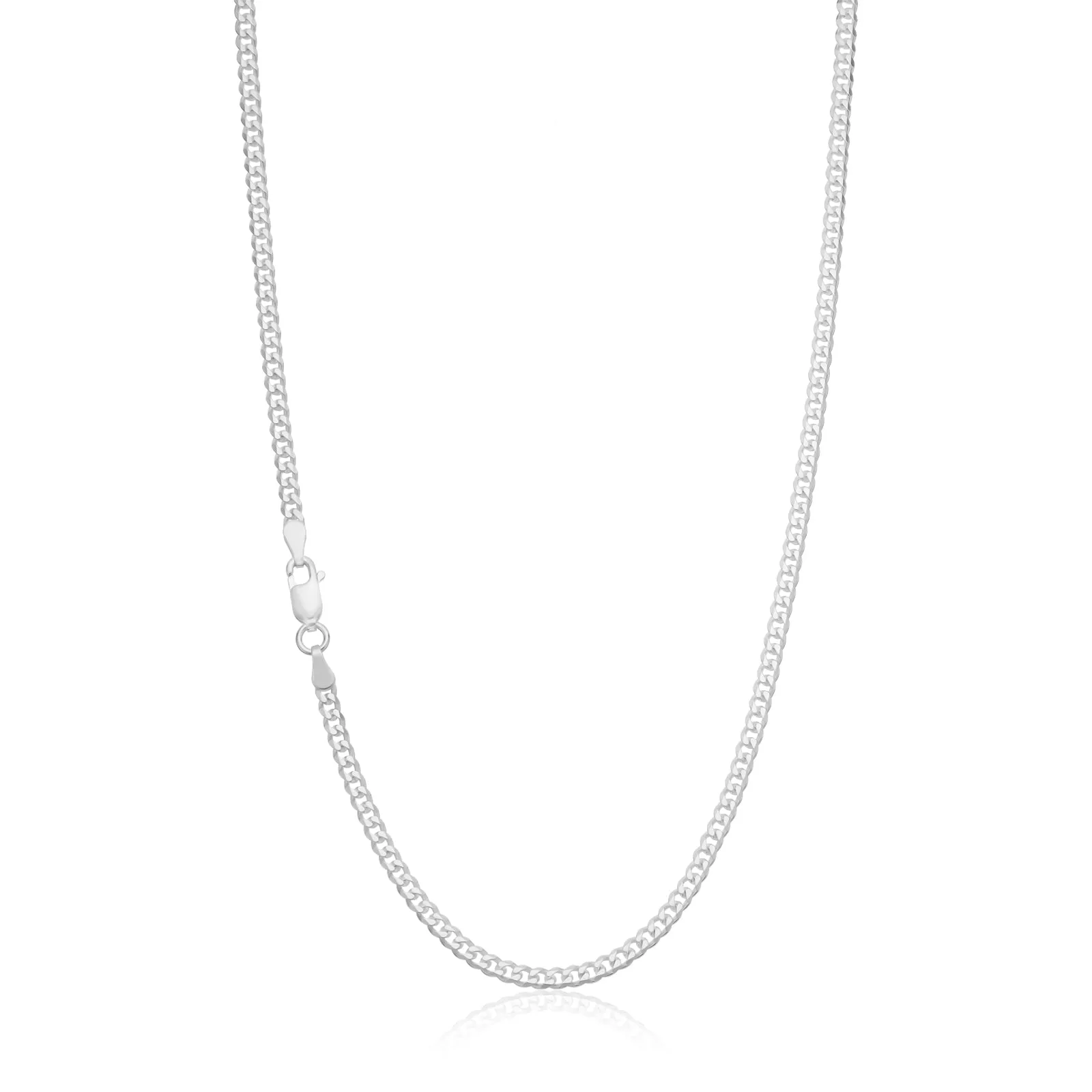 Sterling Silver 50cm Curb Bevdicut Chain