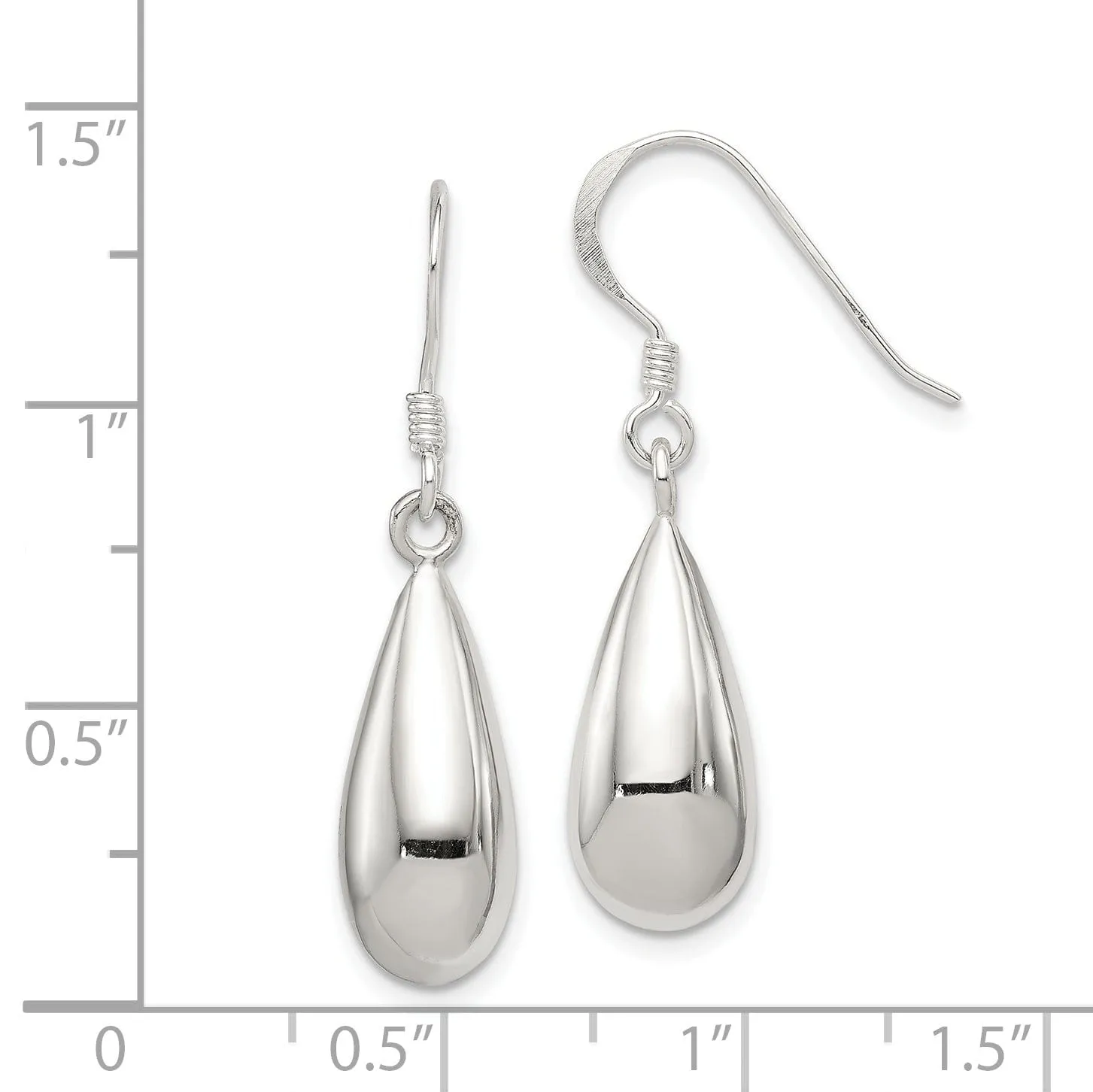 Sterling Silver Oval Drop Wire Earrings